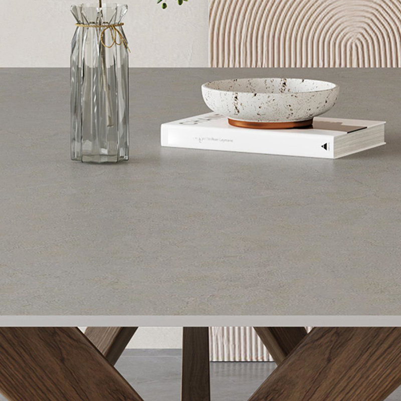 Modern  Rectangular Rock Slab Dining Table Sets, 29.5"H x 70.8"L x 35.4"W