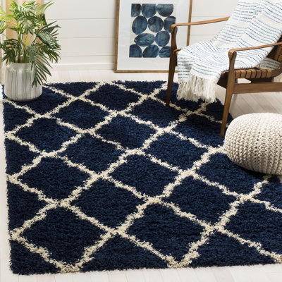 Alonnah Geometric Navy/Ivory Area Rug
