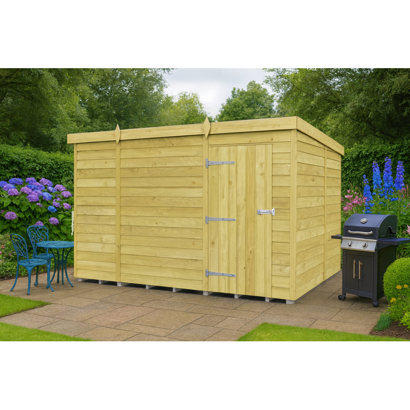 Pent Shed - Single Door without Windows, 9ft x 8ft