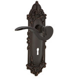 Victorian Plate Passage (Hall & Closet) with Decorative Keyhole and Manor Lever