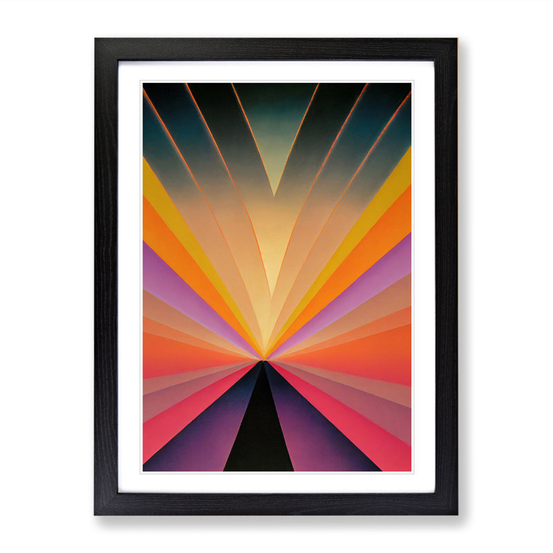 Wild Abstract Sunset - Wrapped Canvas Print, 64cm H x 46cm W, Black Framed