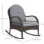 Chaises berçantes d'extérieur en osier avec coussins, 2 pièces, gris