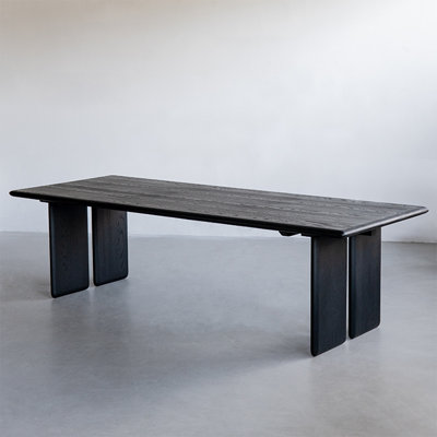 Black Rectangular Solid wood Butterfly Leaf Dining Table