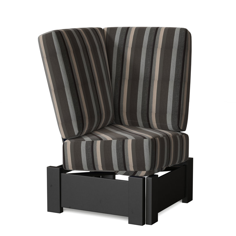 Chaise de patio avec coussins Cherin, Noir texturé, Granit sensoriel