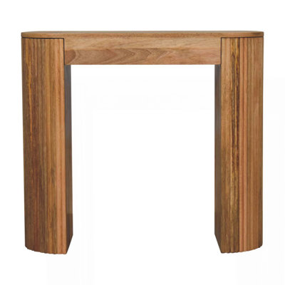 Solid Wood Soba Straight Console Table, 1-Drawer, Light Brown