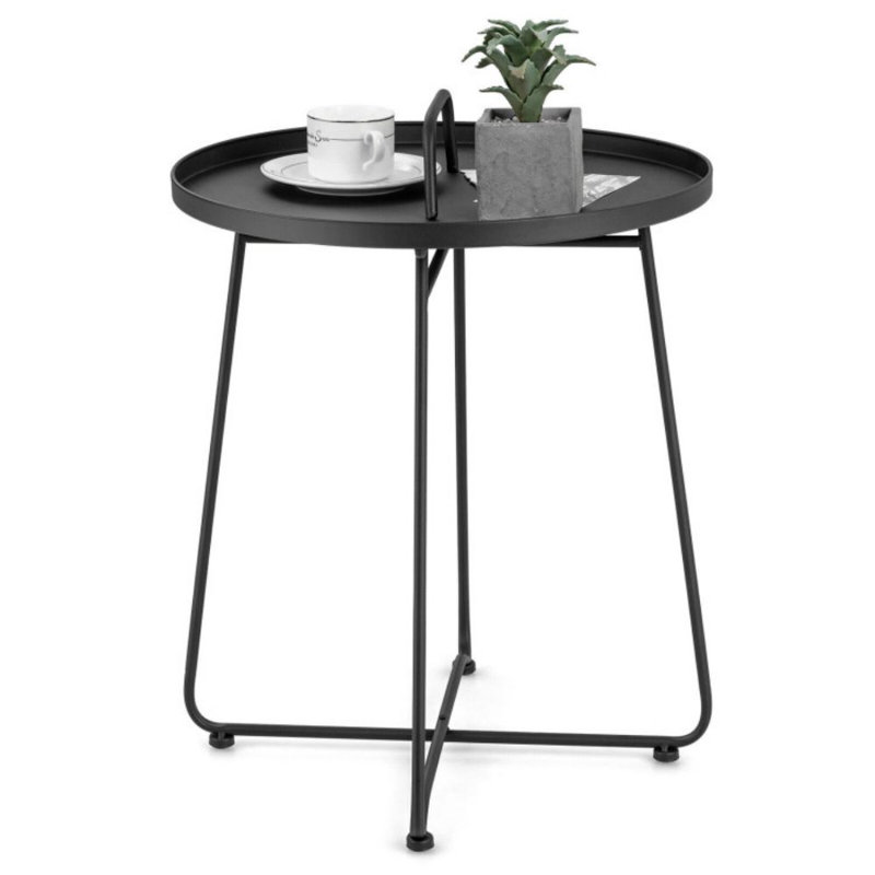 Ellin Round Metal Outdoor Side Table , 18'' in. W 18'' in. D