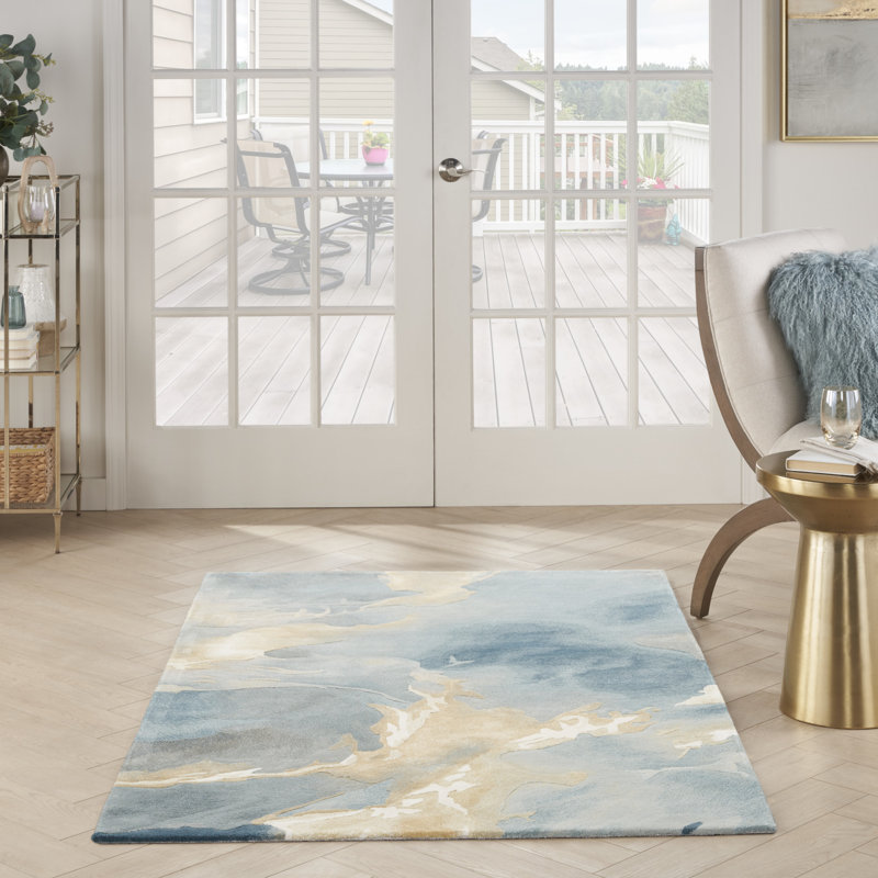 Tapis d'intérieur bleu Prismatic, Rectangle 3 pi 9 po x 5 pi 9 po