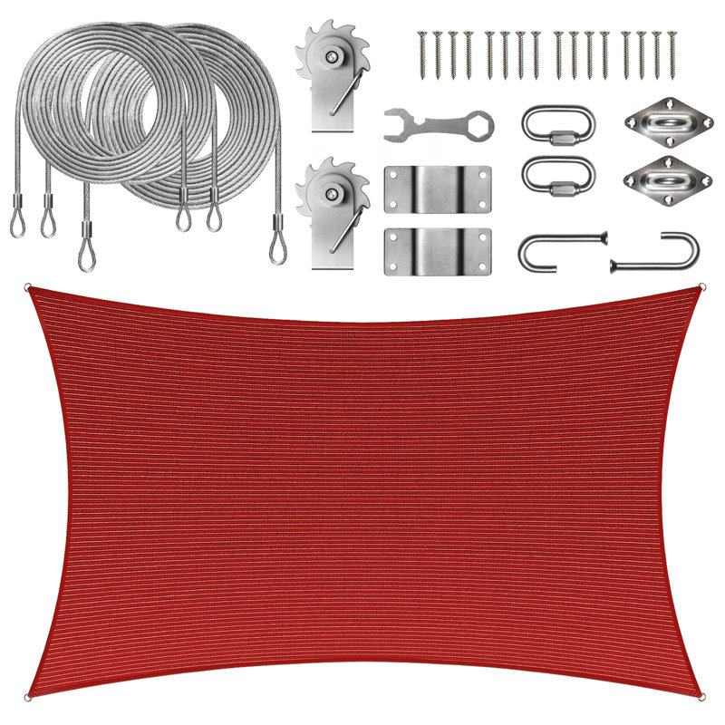 Ensemble d'ombrage rectangulaire avec treuil Colourtree, 8 pi x 10 pi, Rouge