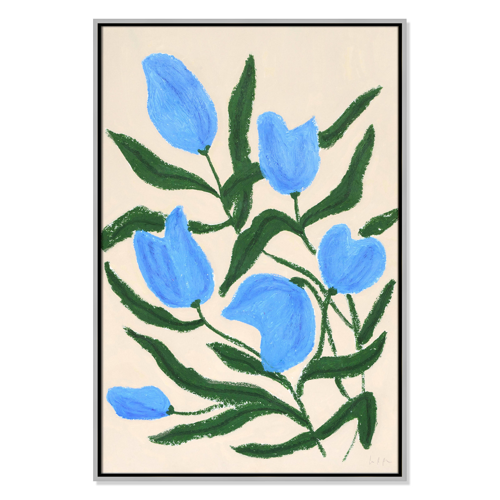 Blue Tulips Print by Camilla Bergqvist, Silver, 37.5" H x 25.5" W