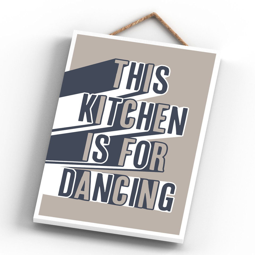 Vivid Squid Wholesale This Kitchen Is For Dancing Navy - No Frame Print on Wood