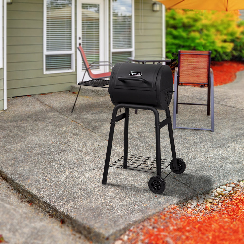 17.5 Charcoal Barrel Grill with Side Shelf