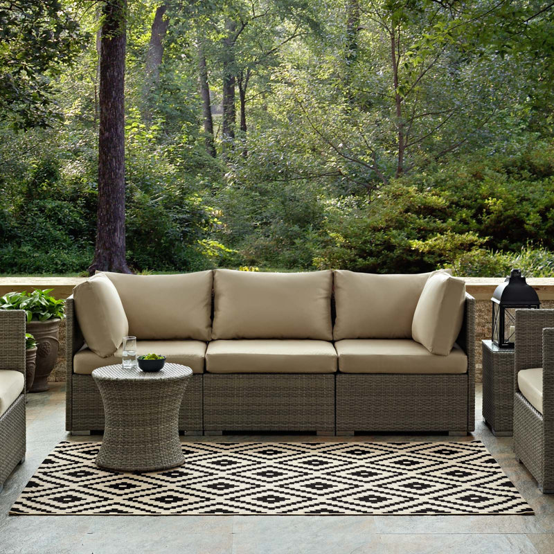 Perplex Black and Beige Geometric Diamond 8' x 10' Area Rug