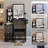 29.2" Small Size Left Bedside Cabinet Vanity Table, Cushioned Stool and Power Station-113847138