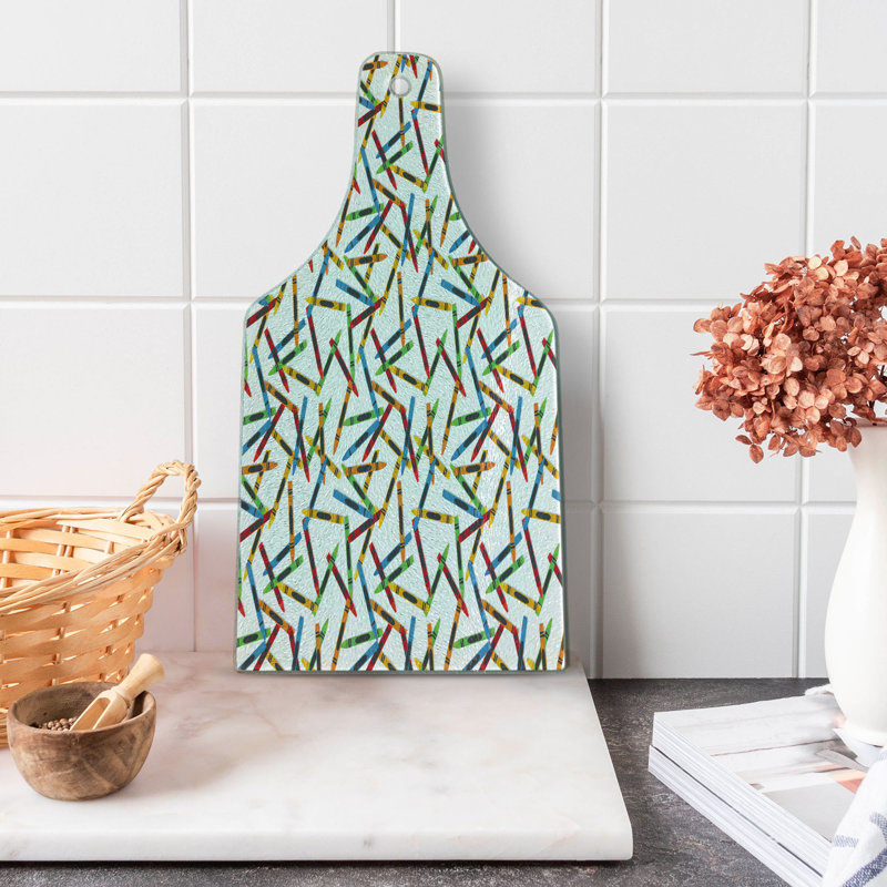 Multicolore, planche à découper en verre trempé Ambesonne