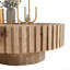Table basse moderne moderne minimaliste 31,4 po avec texture de bois naturel, stable et durable, rehaussant l'esthétique de l'espace-1412546340