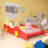 87'' Twin Size Race Car-Shaped Platform Bed With Wheels-1402428374