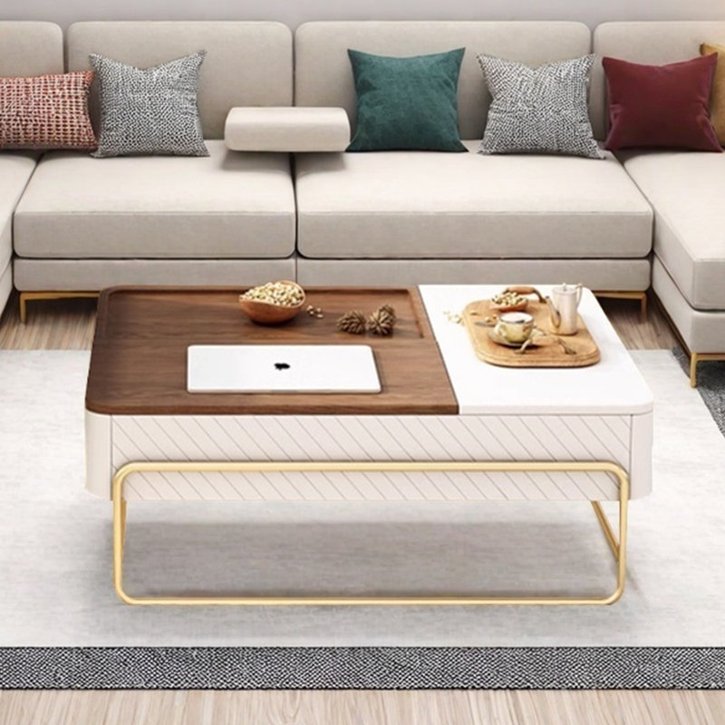 Table basse de luxe Simple S Design Sense Light, Brun / Blanc