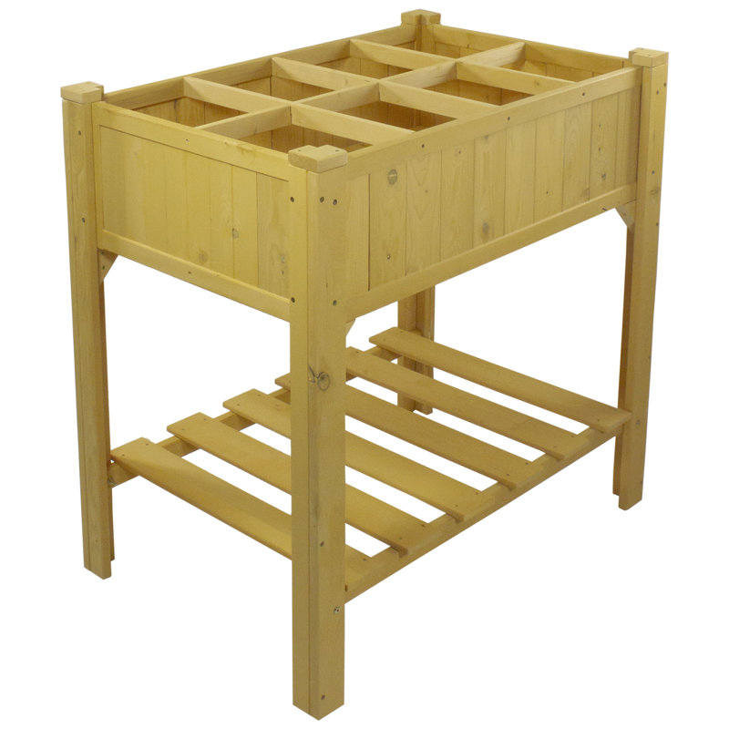Boîte à fleurs surélevée en bois pour jardin de 3 pi avec tablette