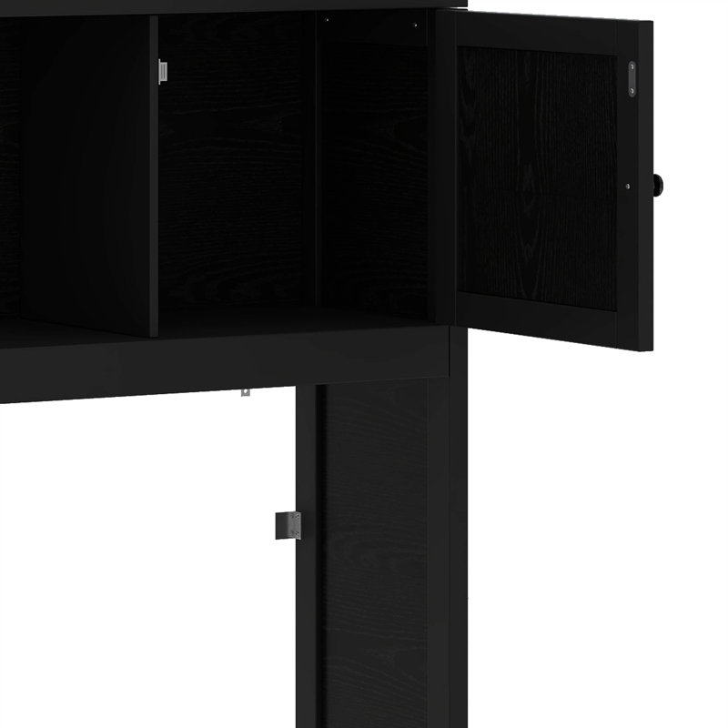 Lit armoire pleine grandeur avec tablette de rangement et porte intégrée