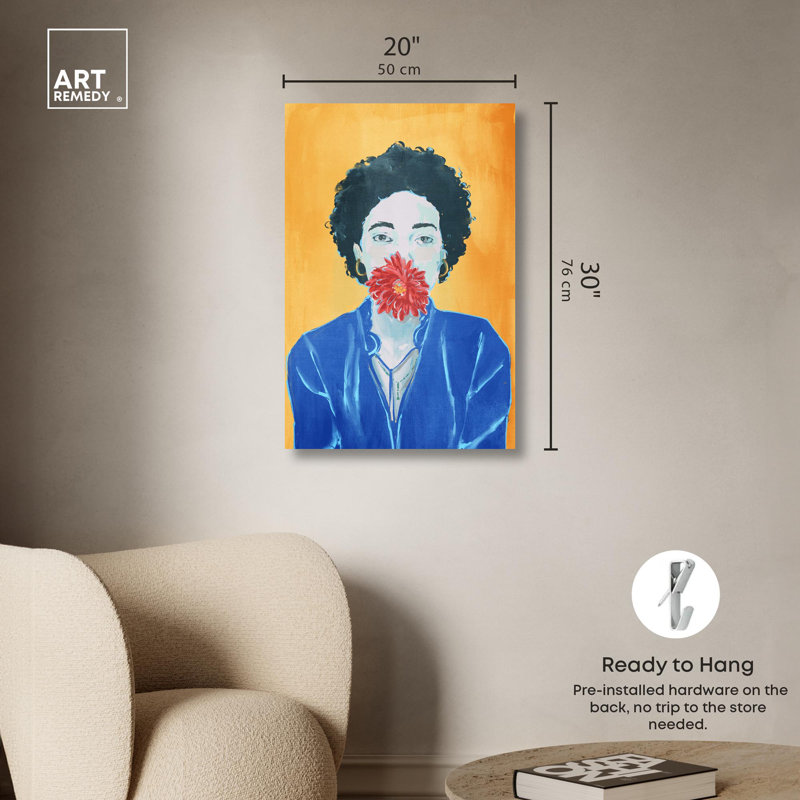 Silence with a Flower Gallery Wrapped Canvas Art Print
