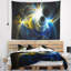 Tapisserie de plasma jaune incandescente abstraite blue-28494718