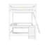 Lit mezzanine double en blanc avec bureau en U et espace de rangement adéquat - Bois pour la chambre à coucher et design intérieur abondant-121107258