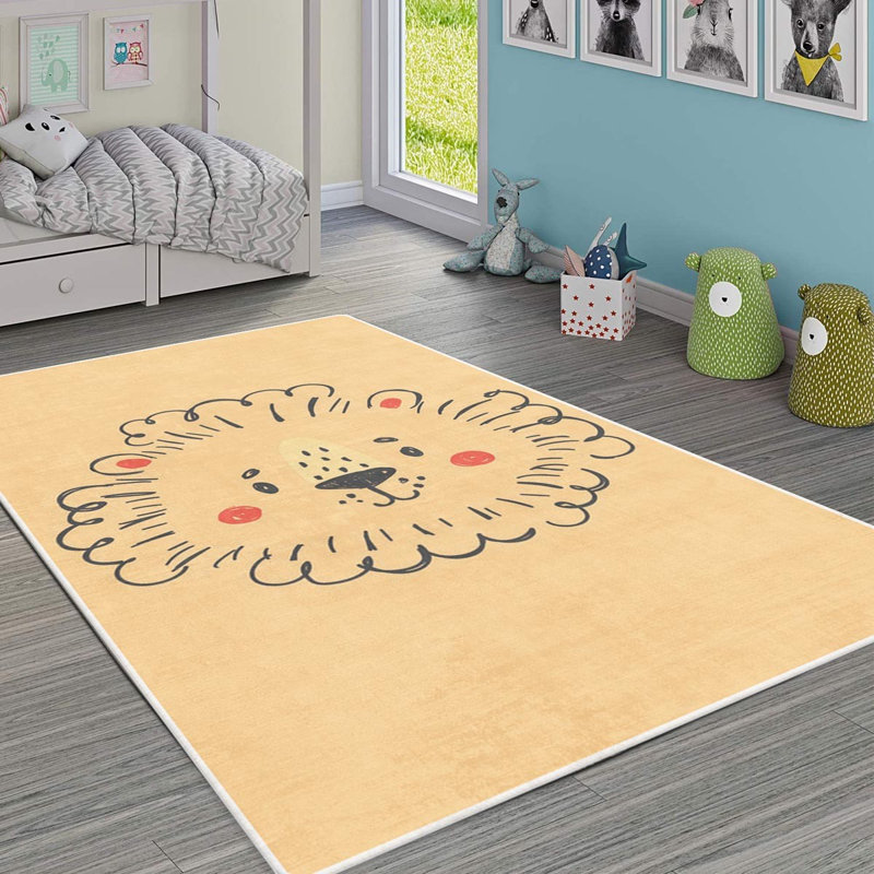 Non-Slip Area Rug, 100% Polyester, 47.2 x 70.9 inches | Raschel Knitting, Pile Height: 0.4 inches | Woven Carpet with Felt Dot Underside, Machine Washable | Stylish Digital Print Design for Home Decor