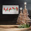 17.75"H, 22.25"H And 26.75"H Wood Slat Tree Set Of 3, Christmas Decor; White