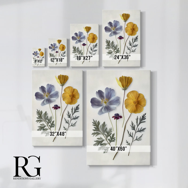 Floral avec toile tendue tendue CCII Gallery, H 60 po x l 40 po