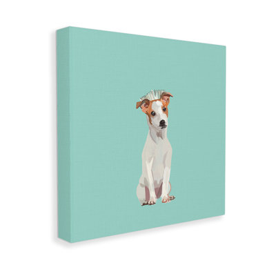 «Crowned Dog On Turquoise Canvas» par Amelia Noyes