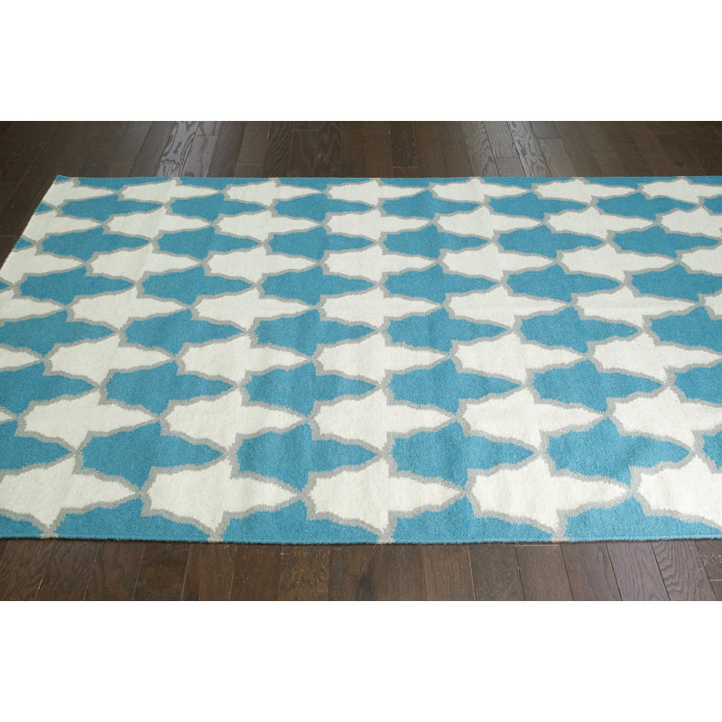 Tapis bleu sarcelle Zander, Rectangle 5 pi x 8 pi