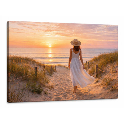 Sunset Shoreline Wrapped Canvas Wall Art