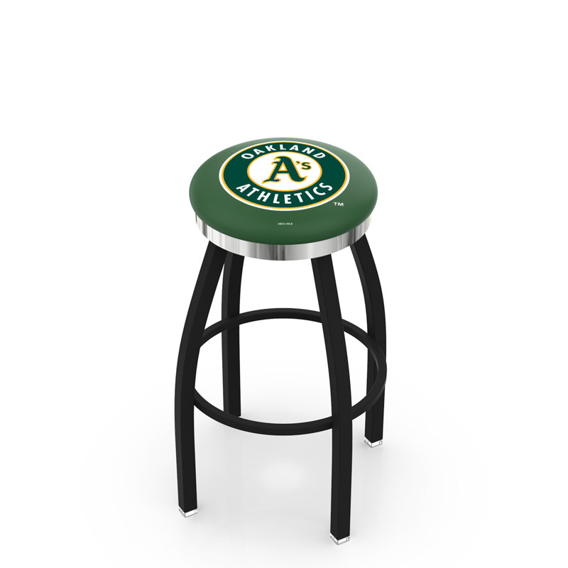 Tabouret de bar pivotant L8B2B Oakland, Noir / argenté, Extra Tall 36” Seat Height