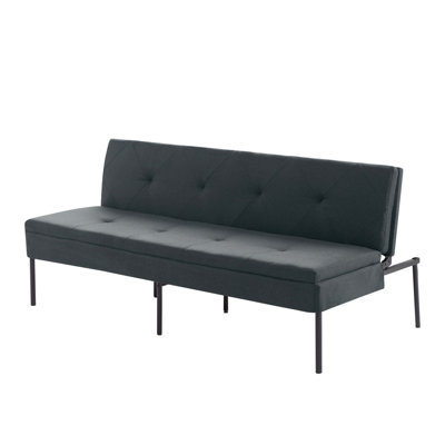 Canapé-lit convertible à futon avec dossier réglable et structure en métal