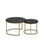 Ensemble de deux tables basses gigognes gigognes avec dessus en marbre, structure en métal robuste, conception peu encombrante pour le salon, la chambre à coucher ou l'extérieur.-130632648
