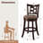 Set Of Bar Stools Swivel Bar Chairs With Footrest, Lattice Backrest-899161090-899161089