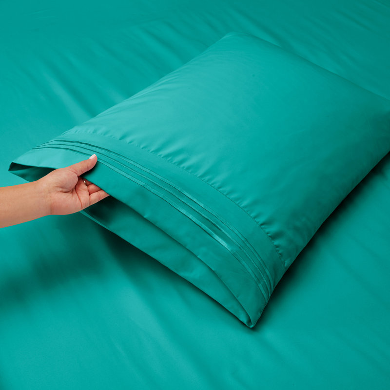 Microfiber Sheet Set, Teal, King Sheet Set + 1 Fitted Sheet + 4 Pillowcases