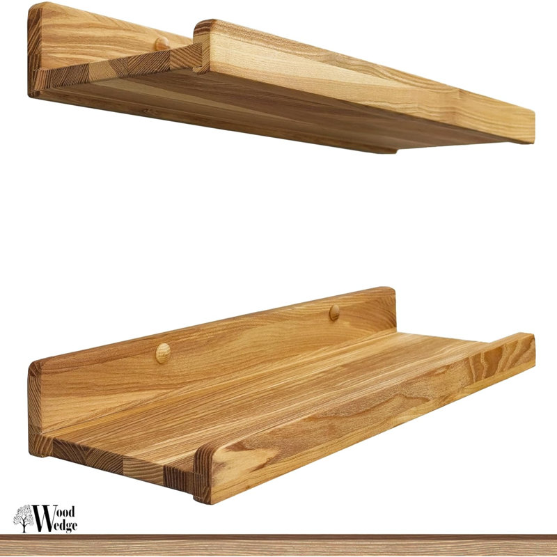 Widgee 2 Piece Floating Shelf, Brown