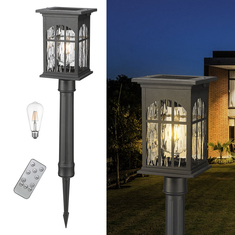 Lampadaire solaire pour l'extérieur avec télécommande et minuterie à intensité variable