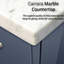 Meuble-lavabo bleu marine en marbre et 36 po Miroir à DEL - Teinture à gratter, armoire spacieuse à gratter, armoire, charnière à fermeture douce