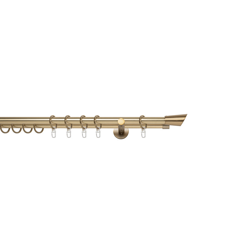 Curtain rod made to measure 20mm, 2cm H x 280cm W x 12cm D, Brass Matte