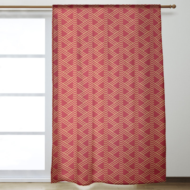 Jordao Room Darkening Curtain Single Panel, Red/Yellow