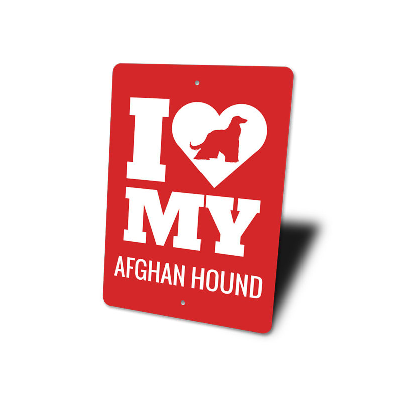Affiche afghane lévrier afghan, H 14 po x l 10 po x P 0,04 po