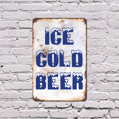 Plaque en plastique 8 pi x 12 po Ice Cold Beer