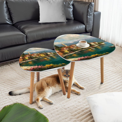 Ensemble de 2 tables basses gigognes Triangle