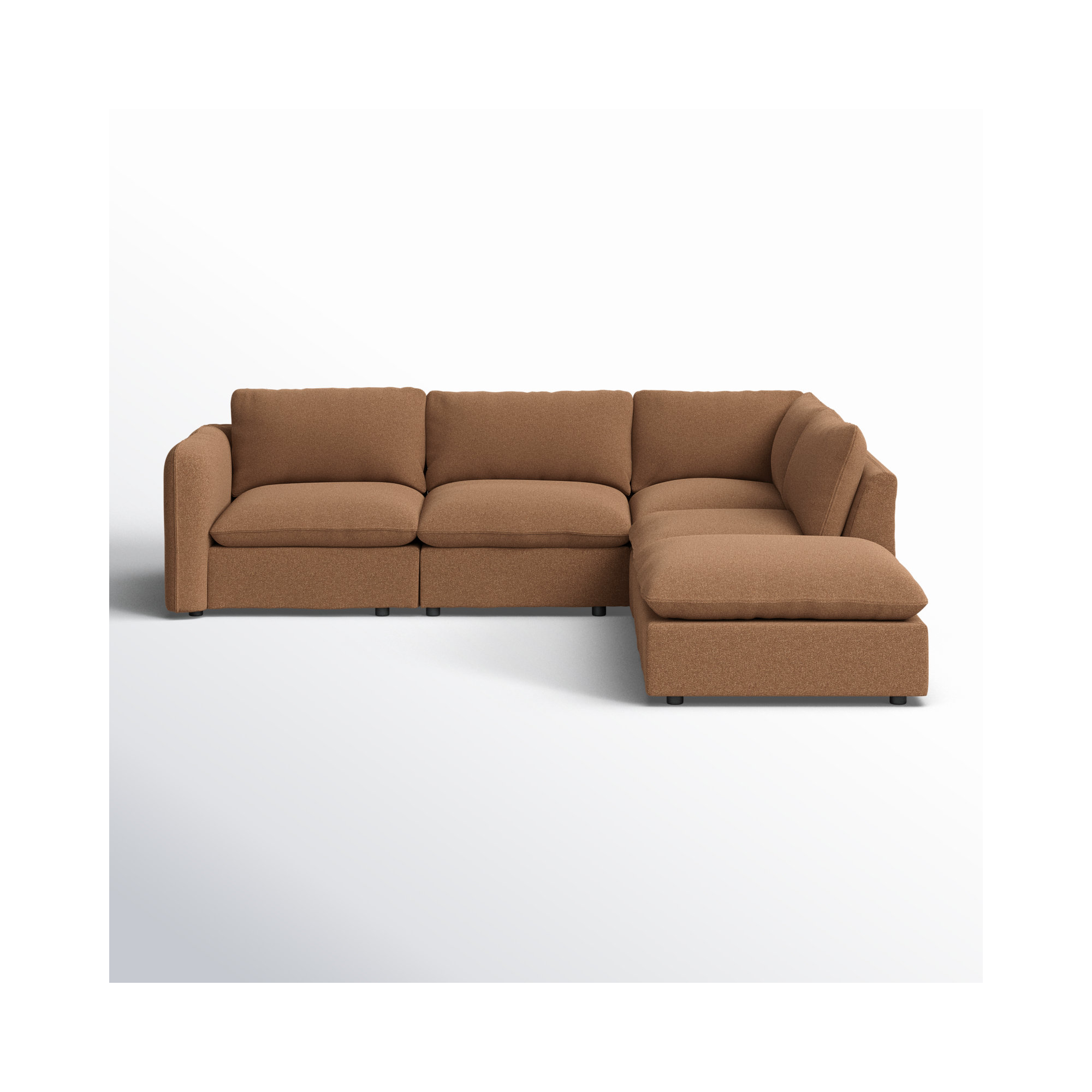 Margorie Upholstered L-Sectional, Right Hand Facing, Antwerp Cafe Linen Blend