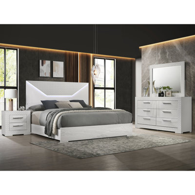 Ensemble de chambre avec grand lit 4 pièces Pierce
