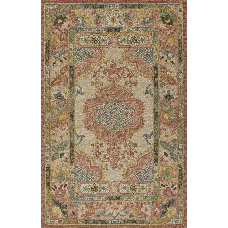 Momeni Tangier Traditional Medallion Rose Area Rug, Rectangle 7'6" x 9'6"