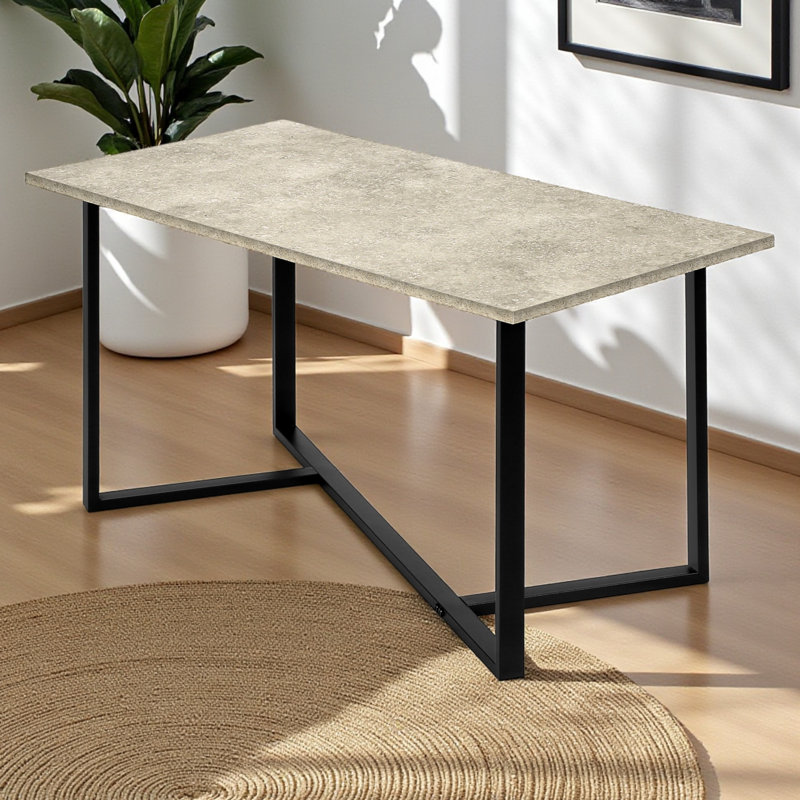 Valeria Modern Laminate and Metal 3 Piece Table Set in Black, 24.05'' H X 17.85'' W X 17.8'' D