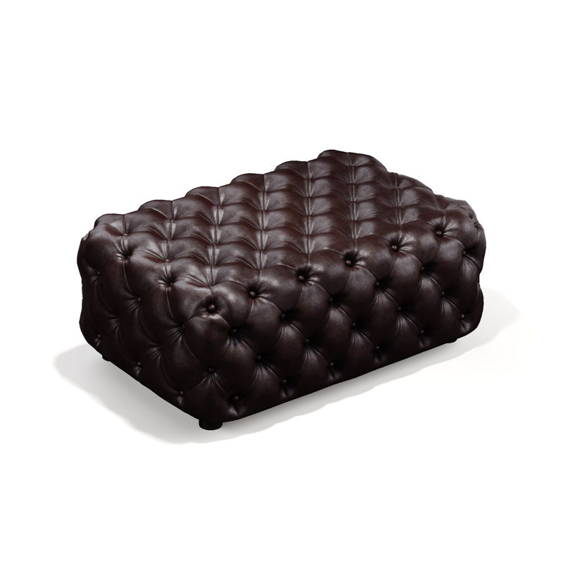 Canapé modulaire en cuir Chesterfield, Brown, 1 Ottoman